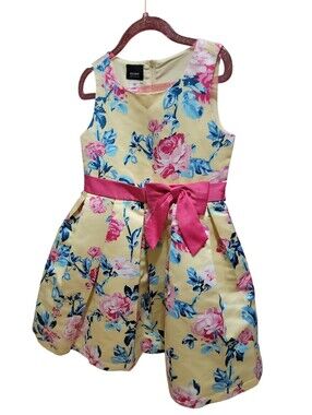 Toddler Girl Floral Kids Dress with Pink Accents